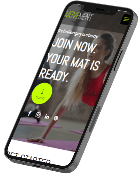 Modern website optimised for mobile displayed in mockup