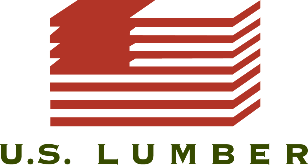 The logo for u.s. lumber is a red and white american flag.