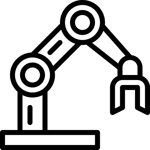 A robotic arm with a crane free icon