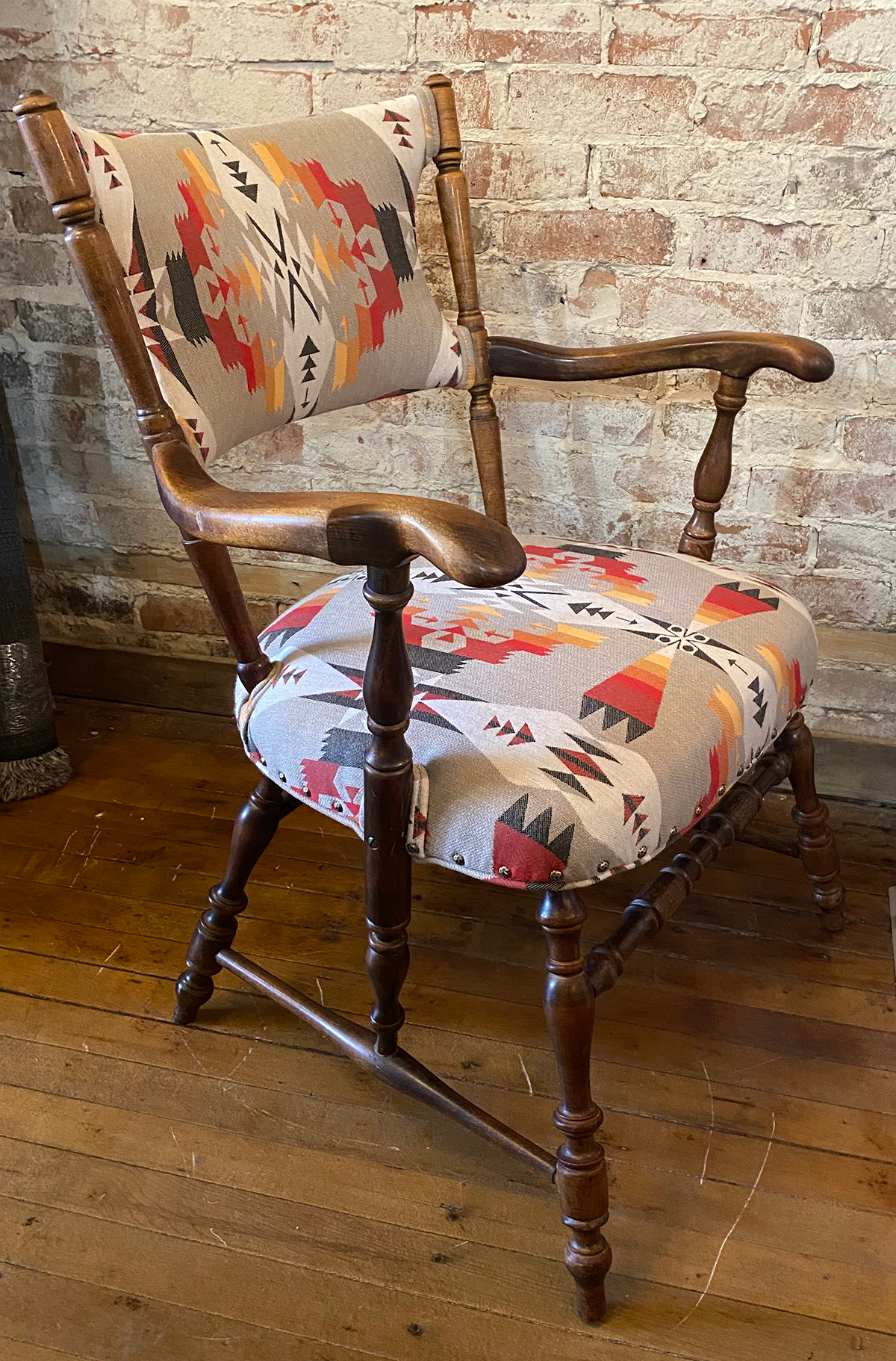 Pendleton fabric side chair