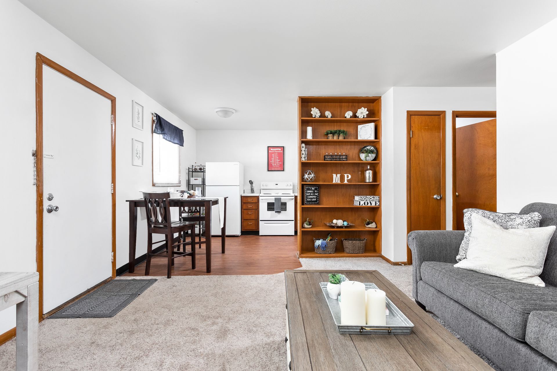 Spacious Living Room with Built in Bookcase