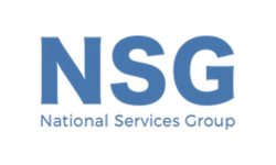 Nsg national services group logo on a white background