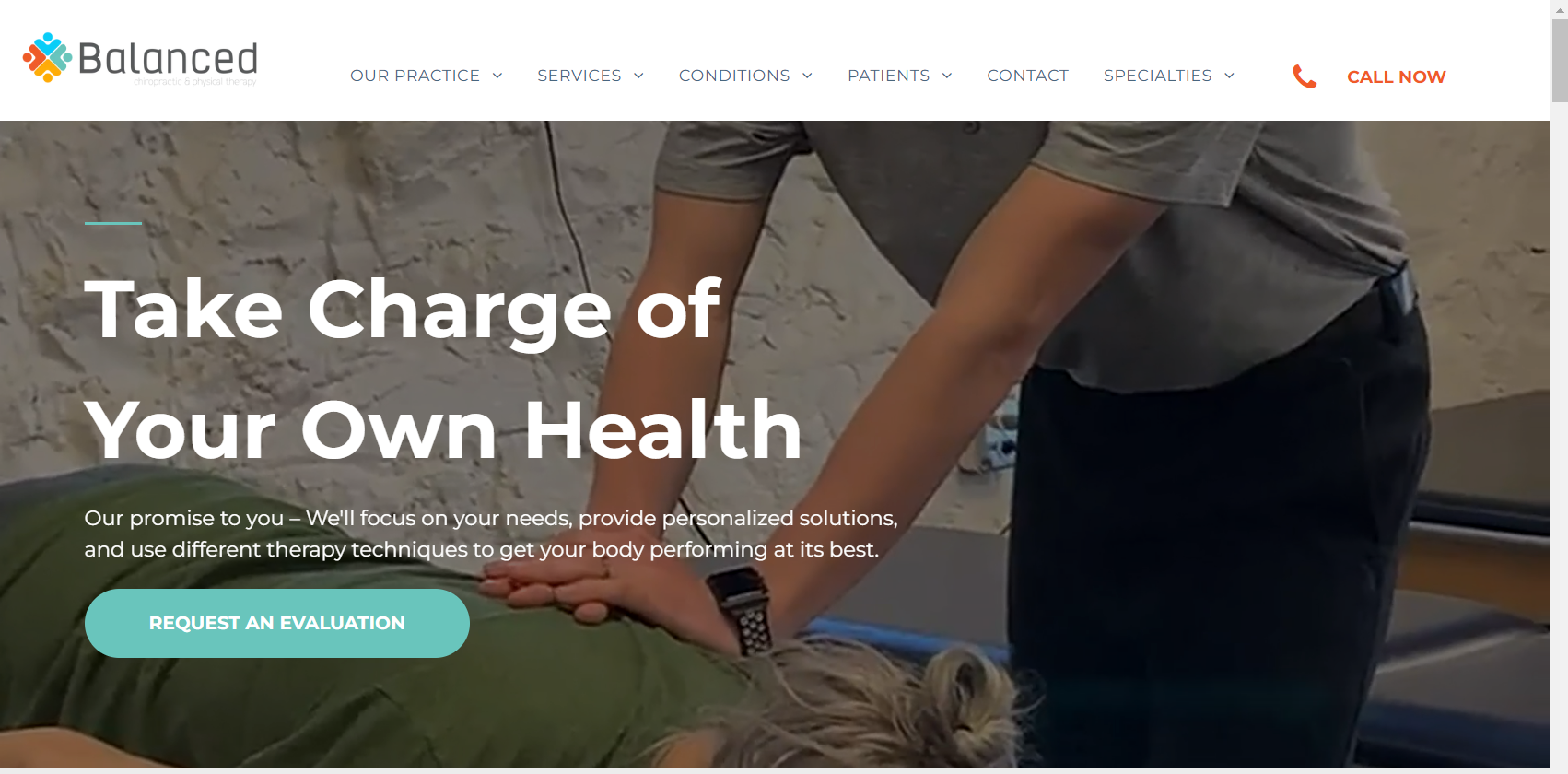 A screenshot of a website that says `` take charge of your own health ''.