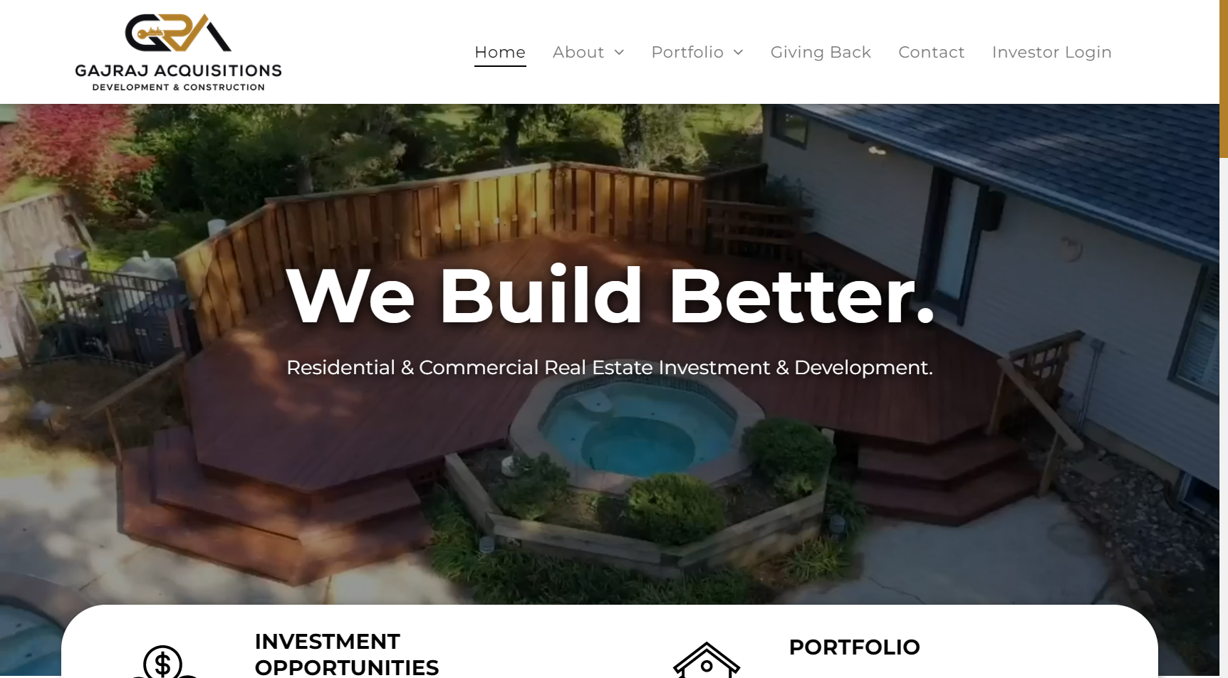 A screenshot of a website that says `` we build better ''.