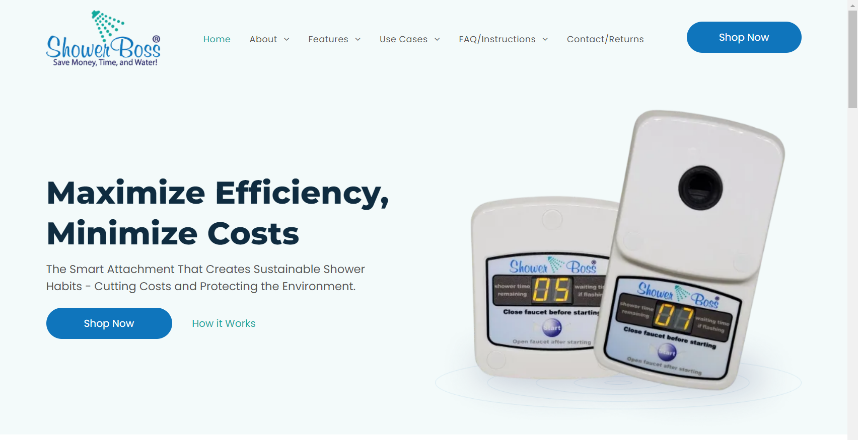 A screenshot of a website that says `` maximize efficiency , minimize costs ''.