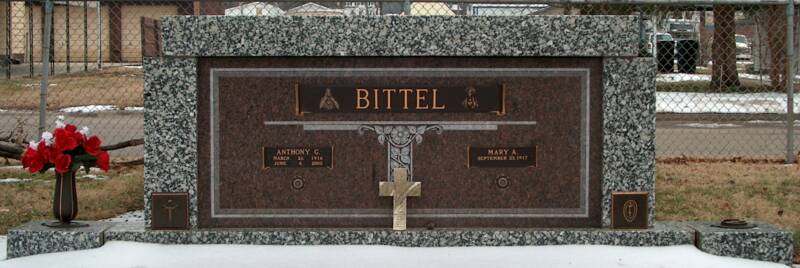 A gravestone with the name bittel on it