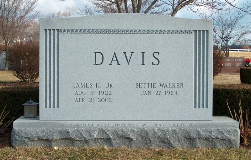 A gravestone for james ii jr and bettie walker