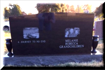 A gravestone for a woman named melanie rebecca grandchildren