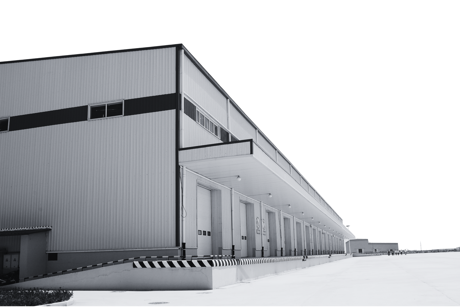 A photo of a warehouse exterior
