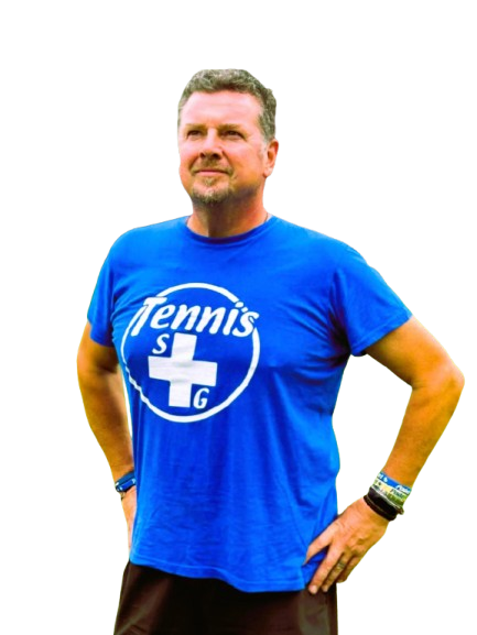 Uomo con maglietta blu