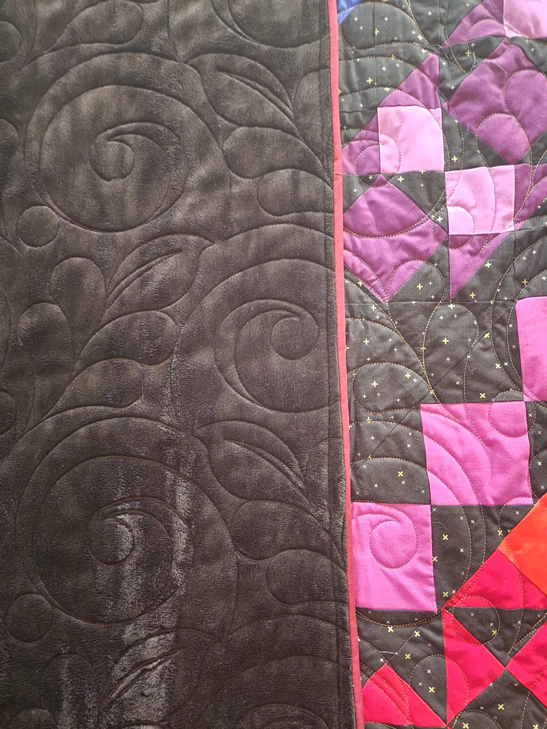 Quilt surface detail and texture Caldwell Kuna Star by Brown Bear Quilting Services LLC