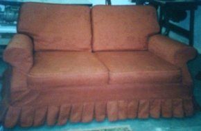 Loose seat covers for a sofa.