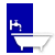A blue sign with a bathtub and a faucet on it. A blue sign with a bathtub and a faucet on it.