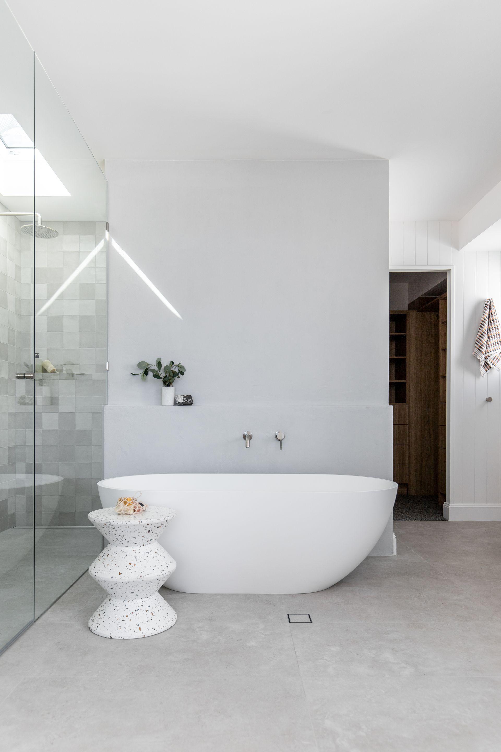 Image of bathroom with stone flooring