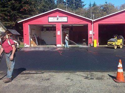 Paved driveway in front of business - paving services in Grayland, WA