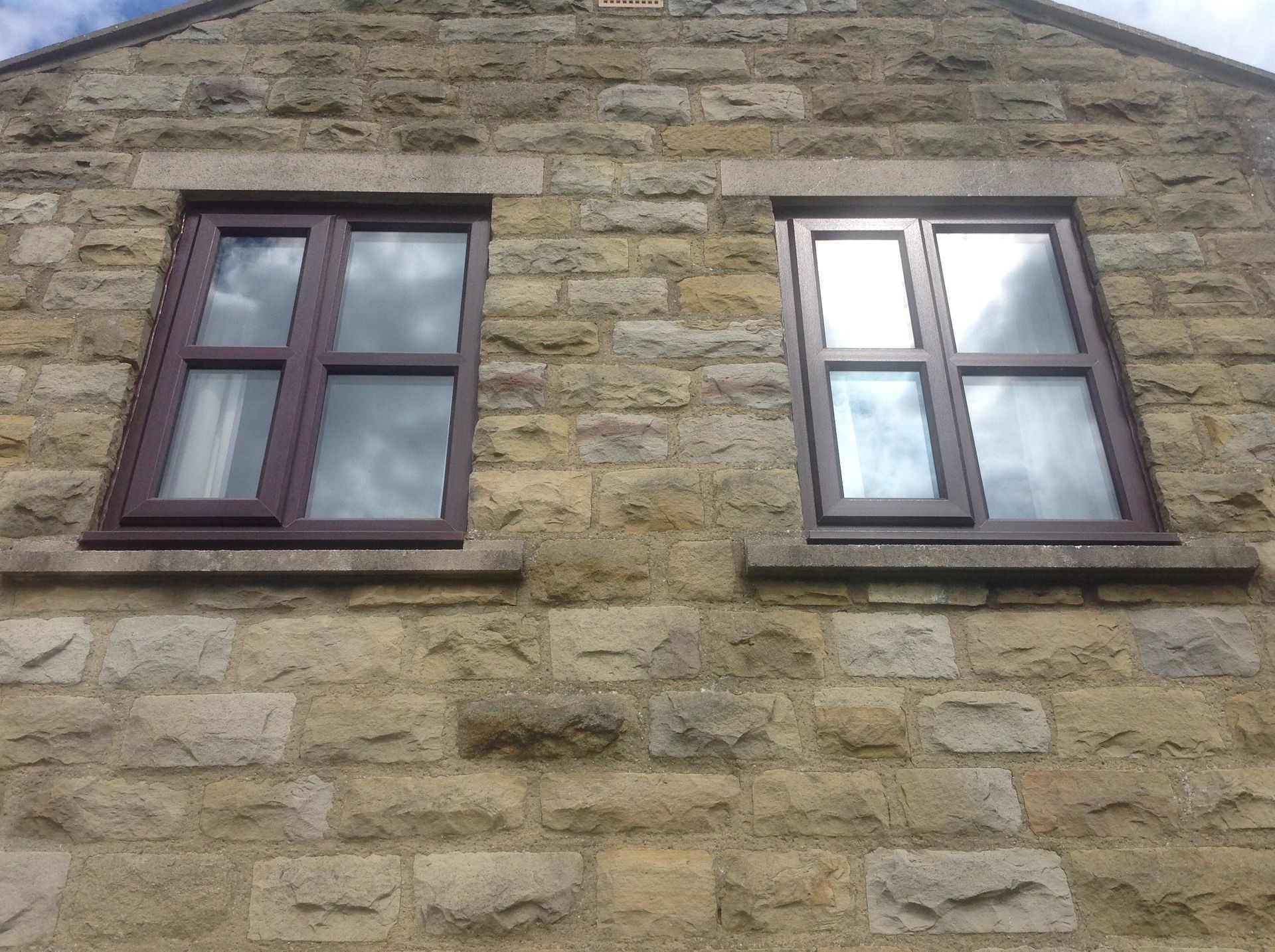 view of installed windows from bottom