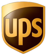 The UPS logo, featuring the gold-colored letters 