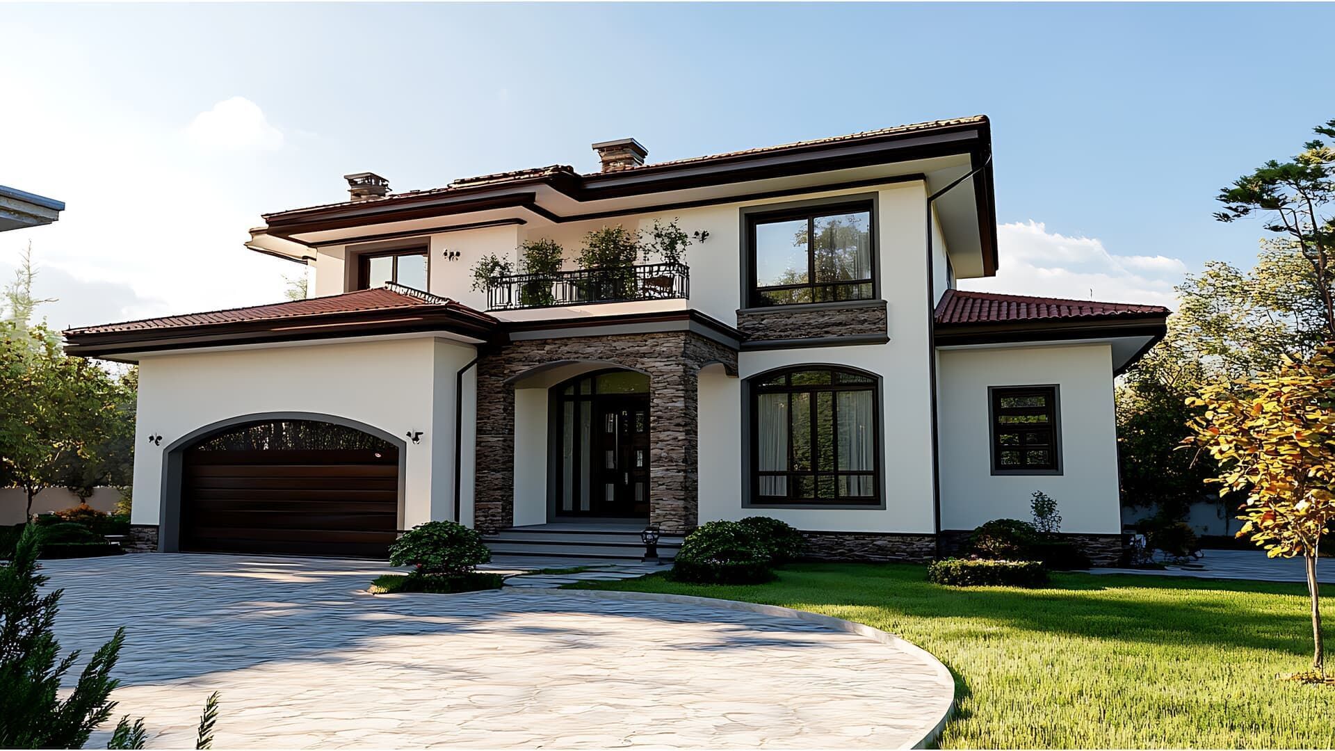 Person using a power trowel to smooth wet concrete.