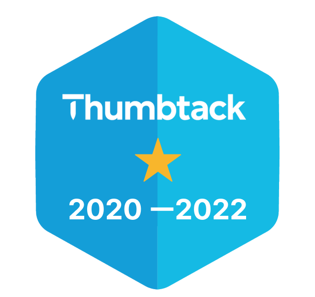 Thumbtack logo. Black text on a white background.