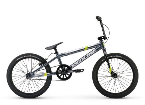 A gray and yellow BMX bike