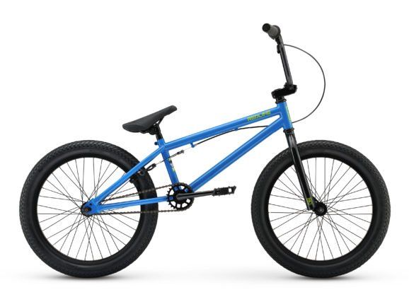 A blue BMX bike