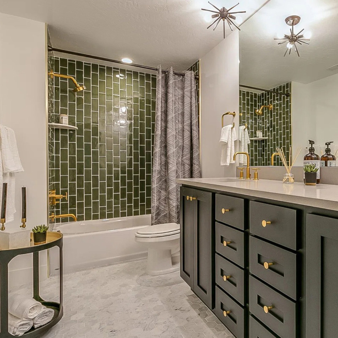 A before and after photo of a kitchen with wooden cabinets and stainless steel appliances.