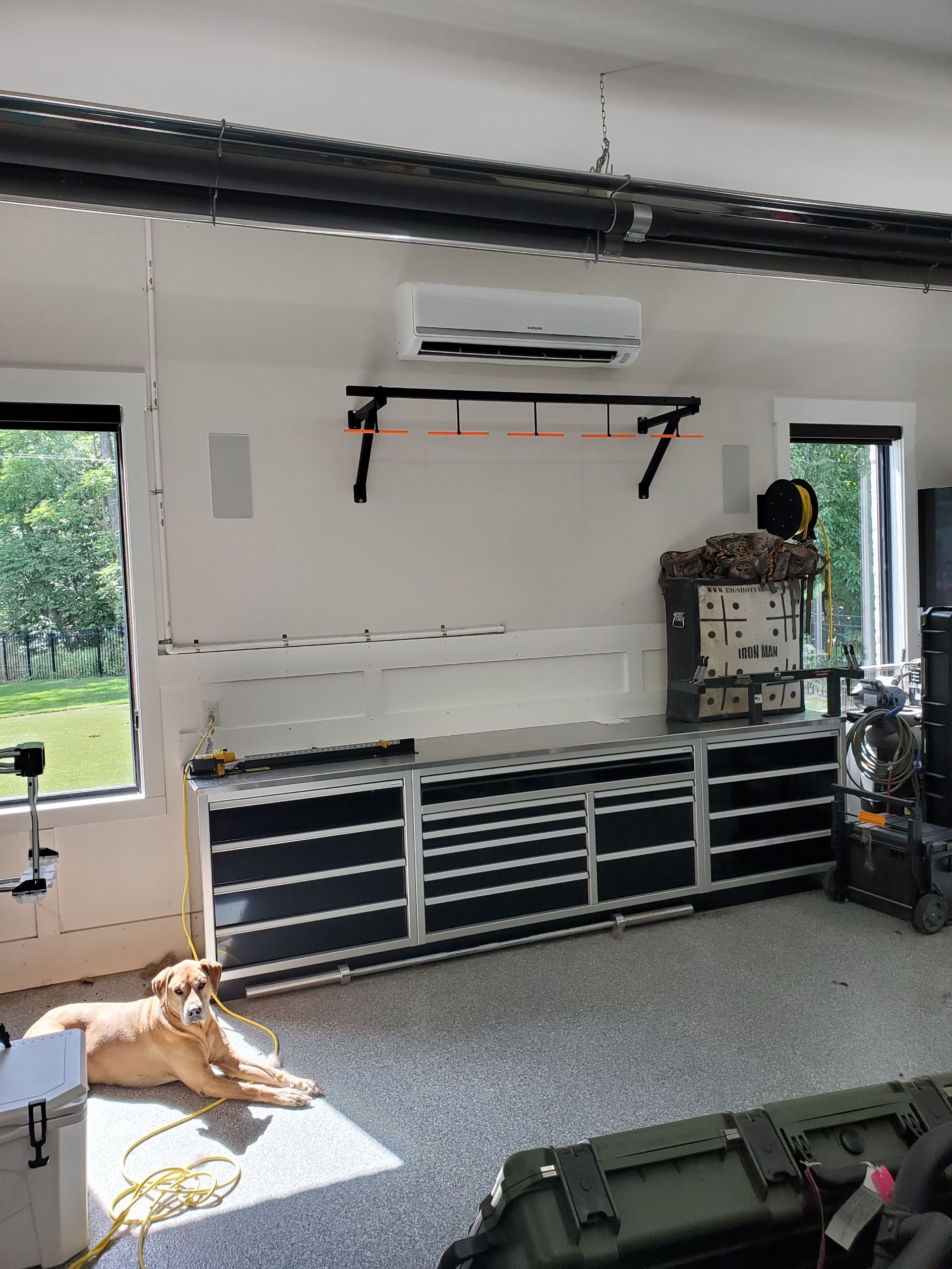 a mini-split in a garage