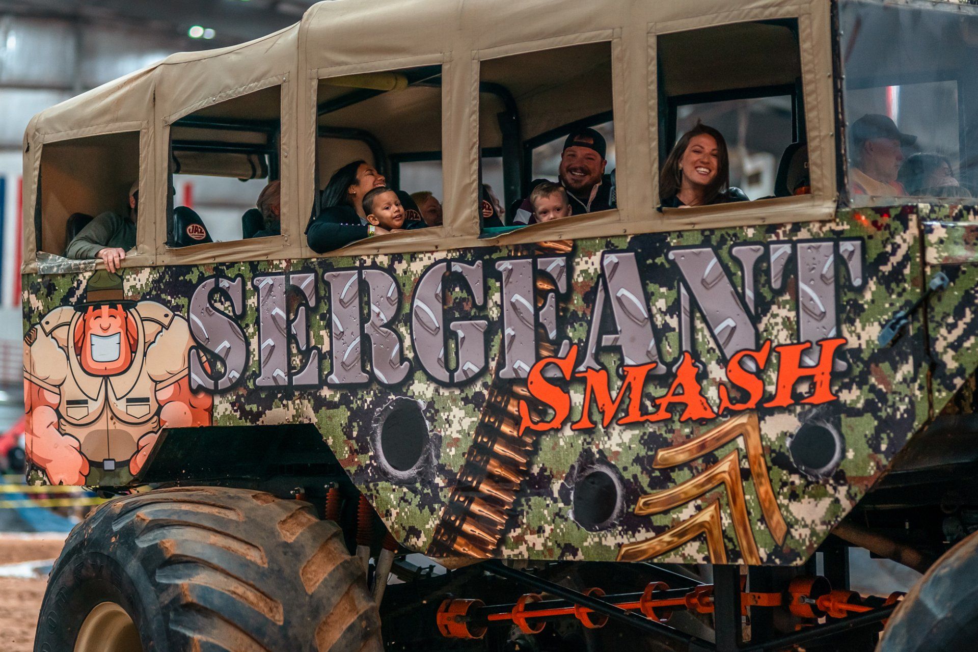 Sergeant Smash full of happy people