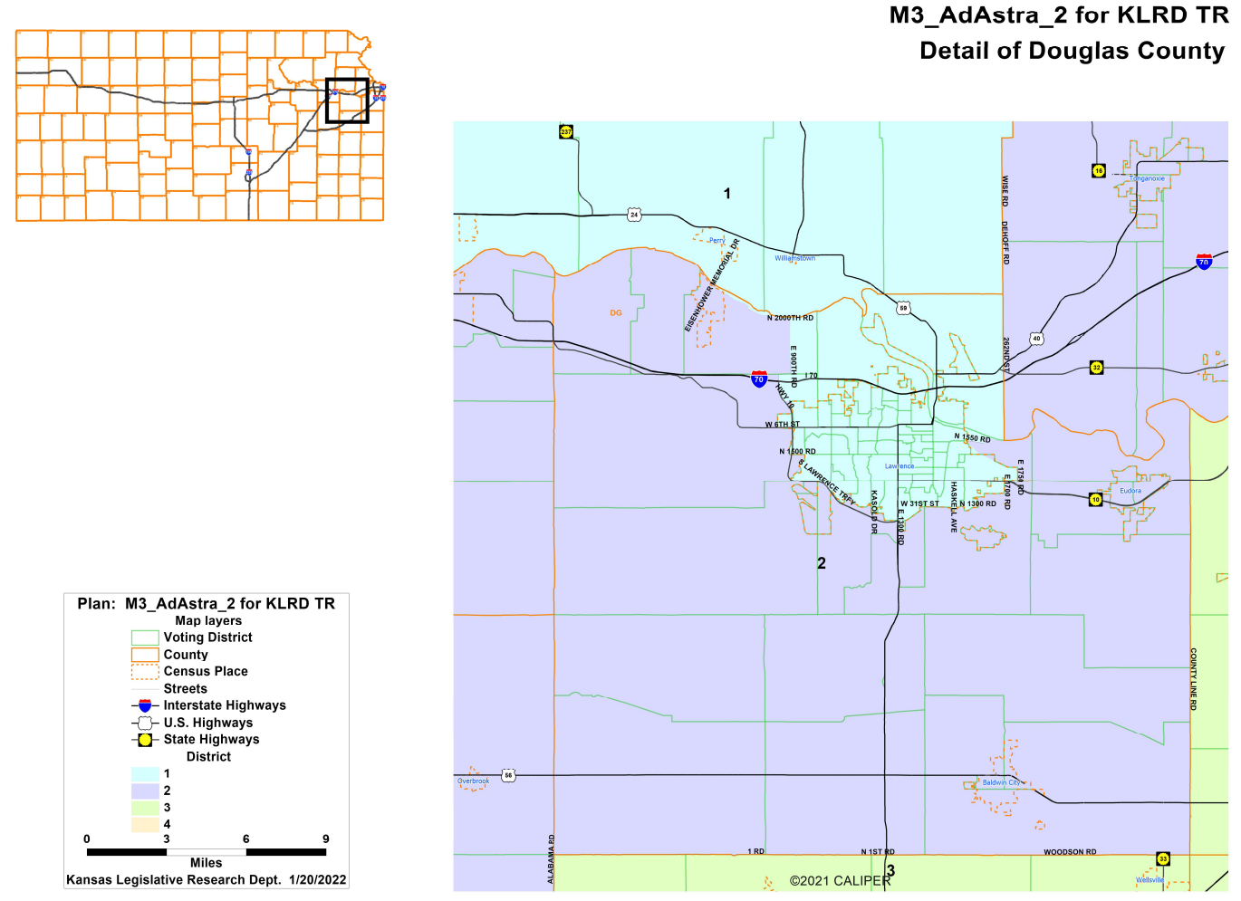 Douglas County Detail of Kansas Congressional Map