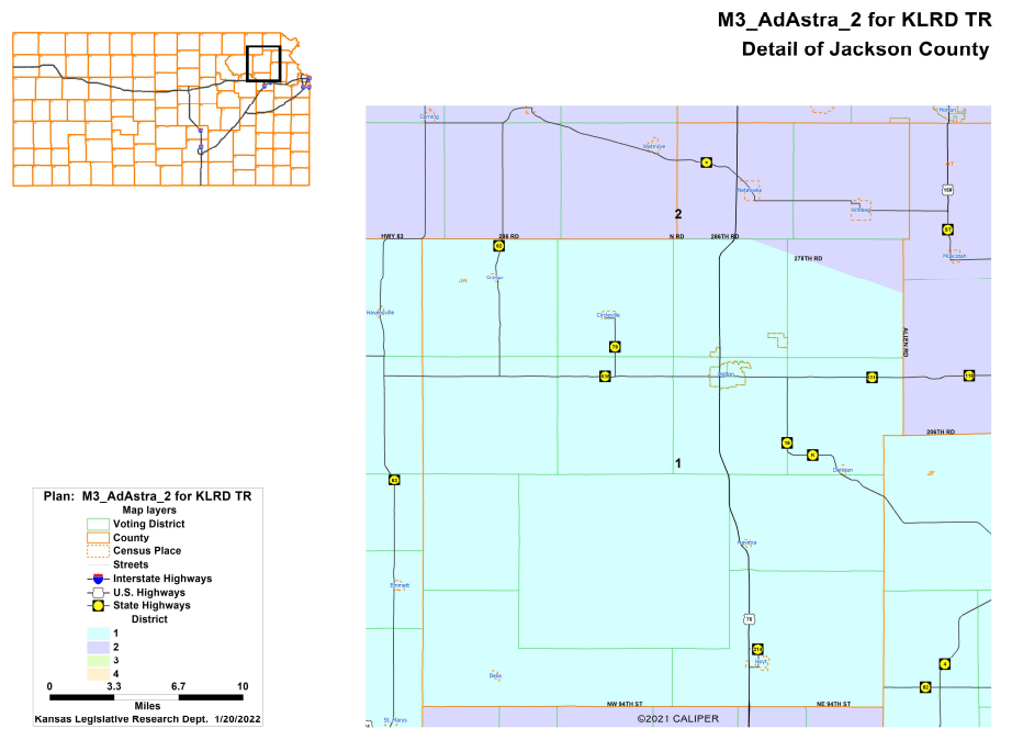 Jackson County Detail of Kansas Congressional Map