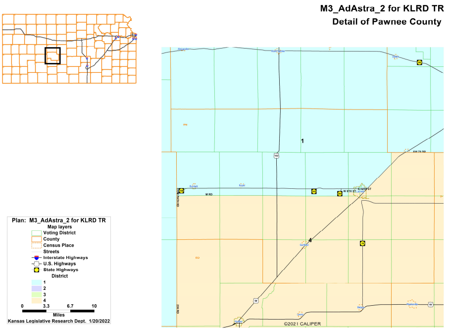 Pawnee County Detail of Kansas Congressional Map