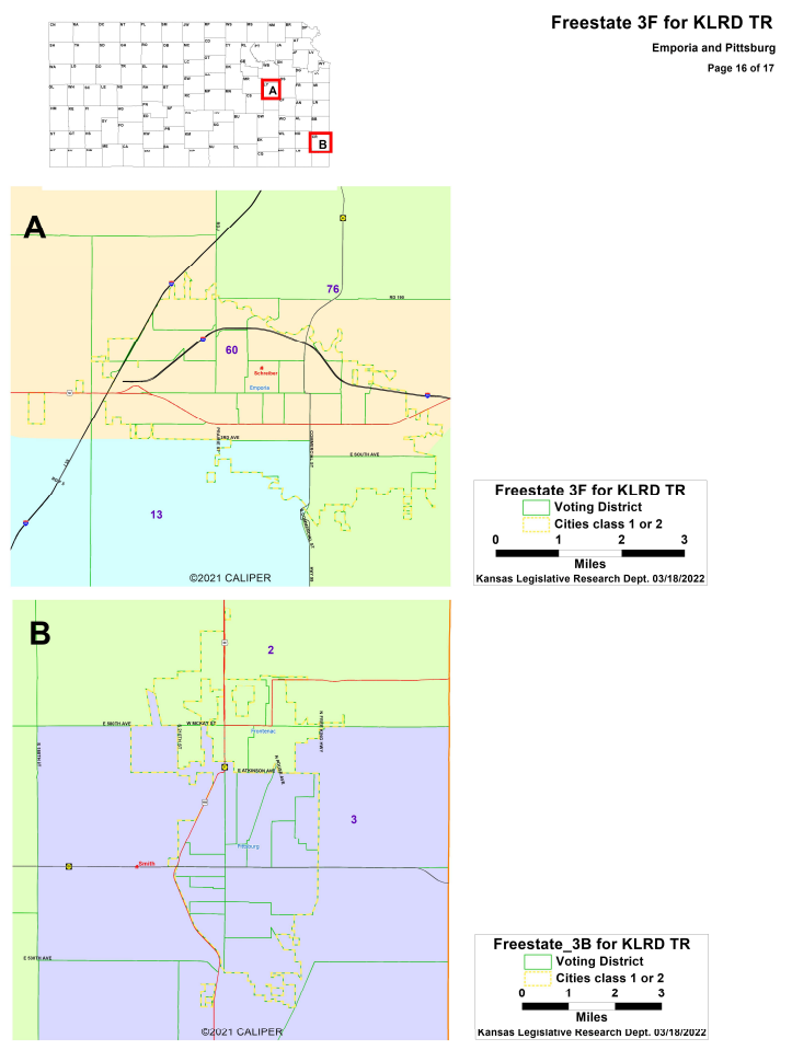 Emporia and Pittsburg Detail of Kansas State House Map