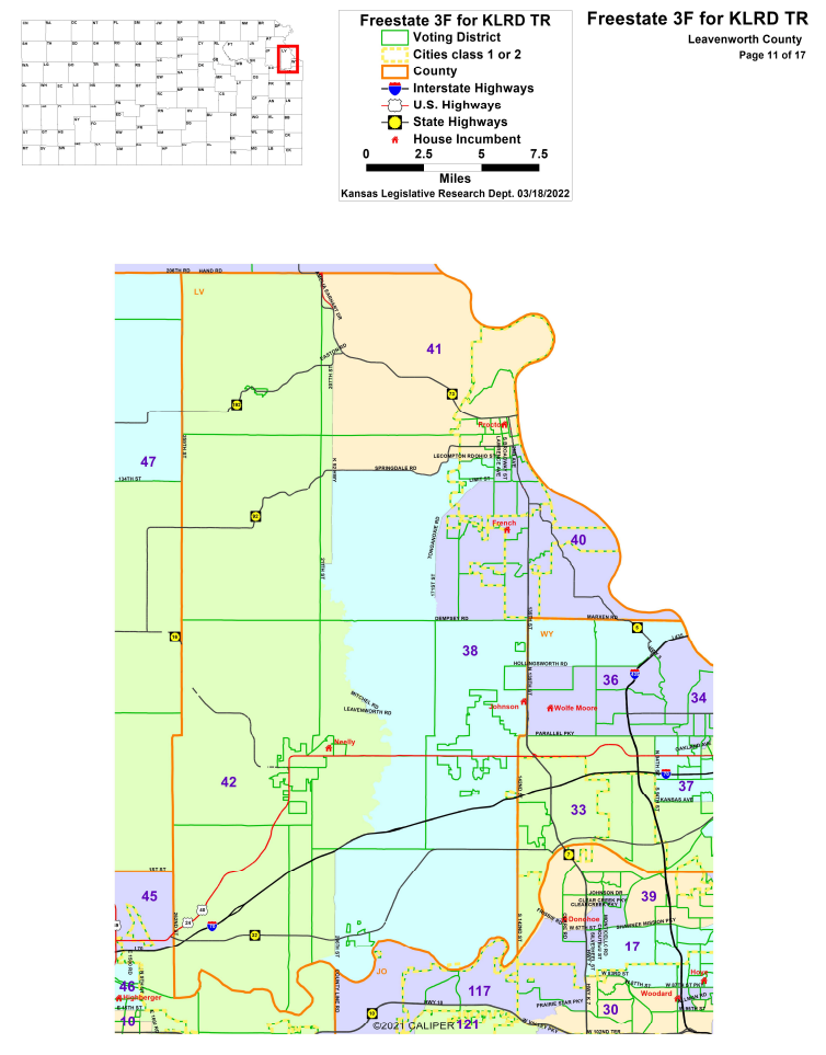 Leavenworth County Detail of Kansas State House Map