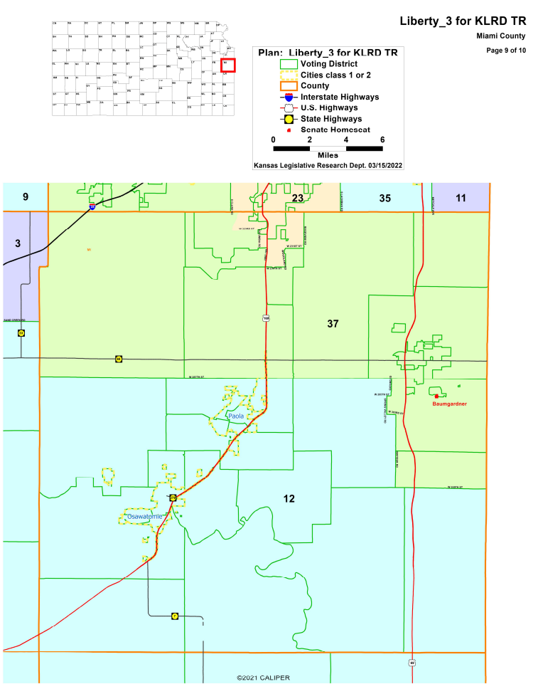Miami County Detail of Kansas State Senate Map