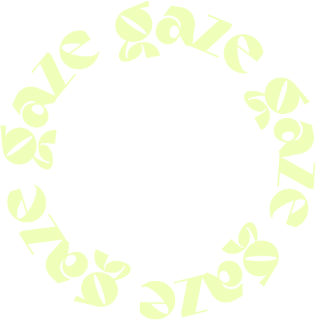 A circle of green letters on a white background.