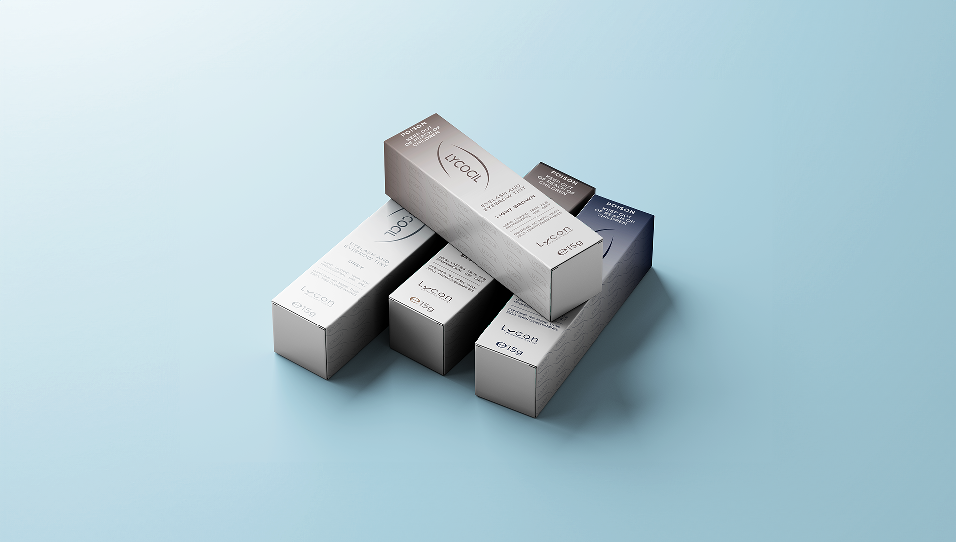 Silver metal bars on a light blue surface.