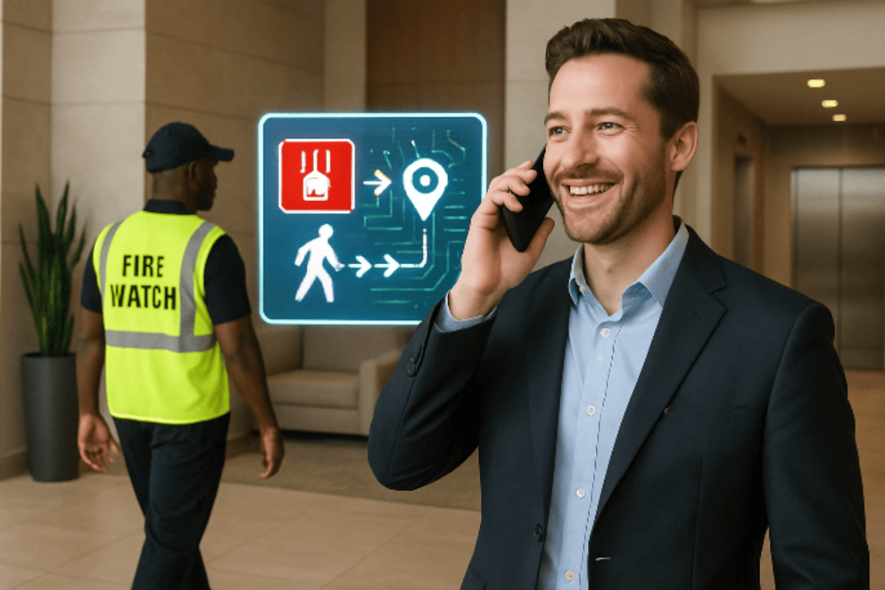 property manager with fire watch officer