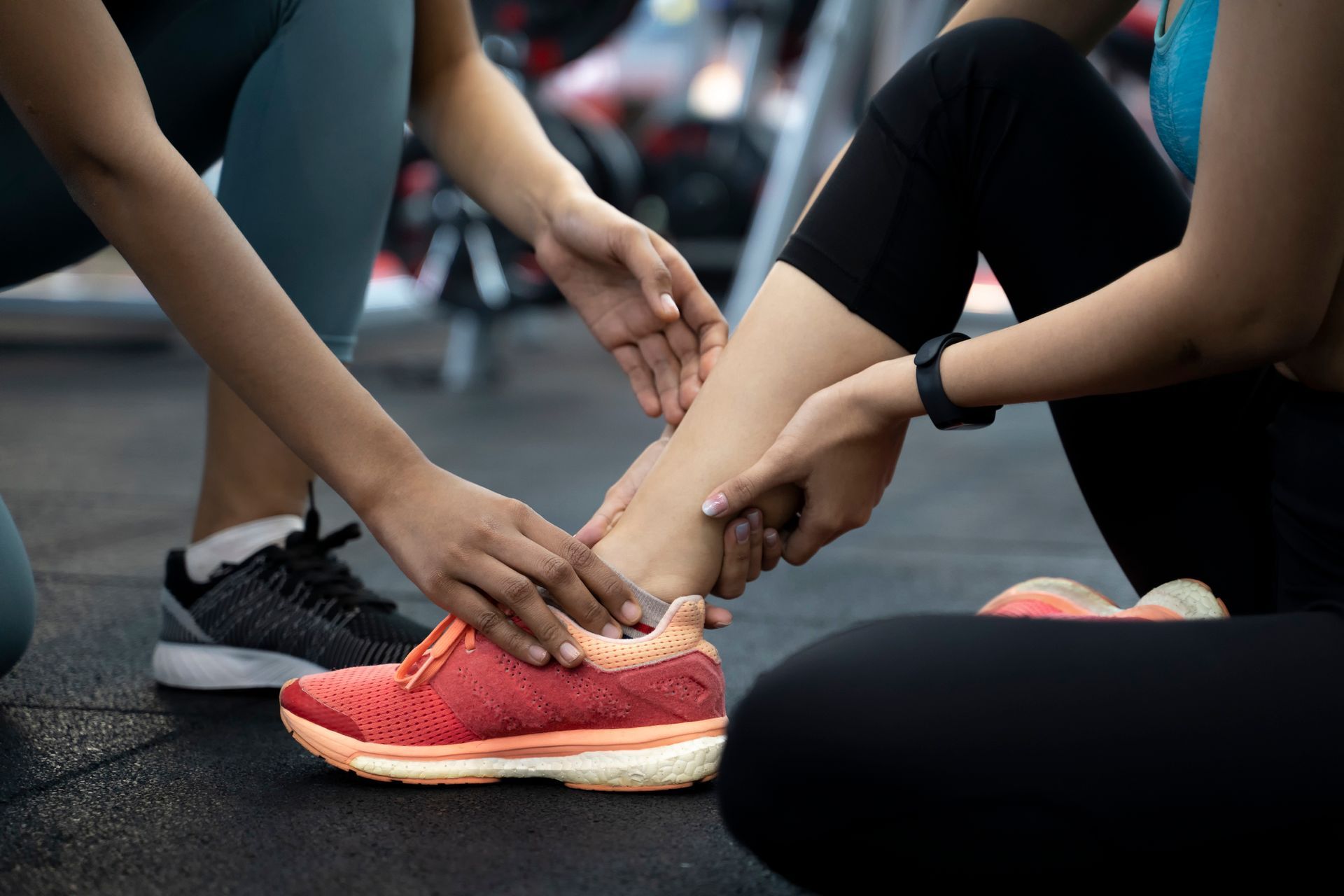 Sports Woman Having Injury Ankle — Hazlet, NJ — Ani Orthopedics
