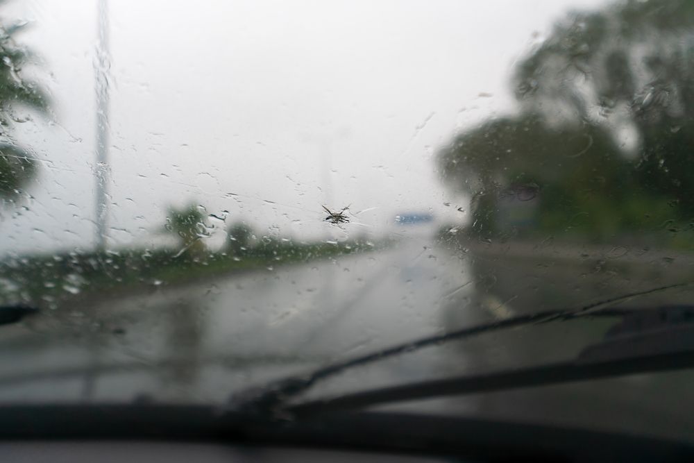 Cracked windshield Cracked windshield