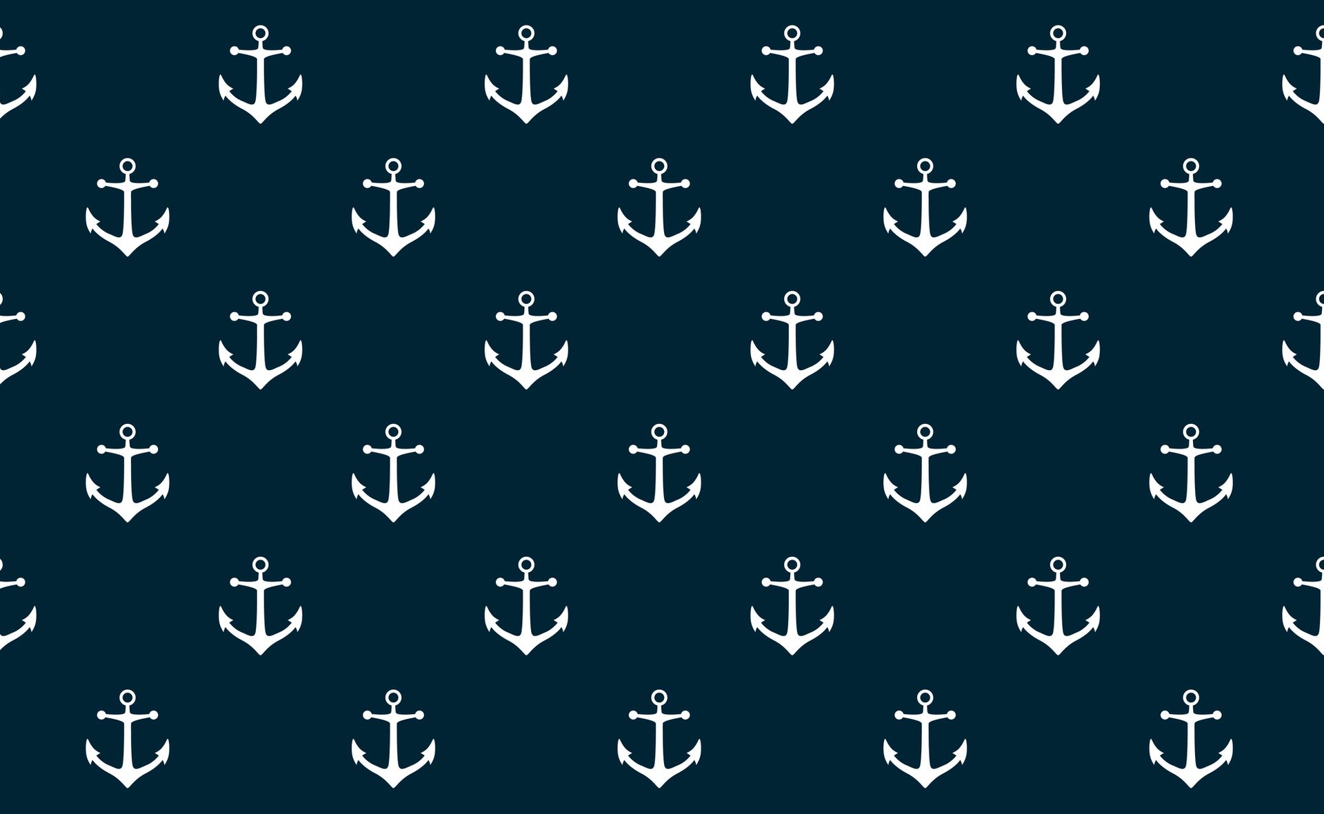Illustratie van repeterende, witte ankers tegen een blauwe achtergrond ter illustratie van anchor text op websites en blogs.