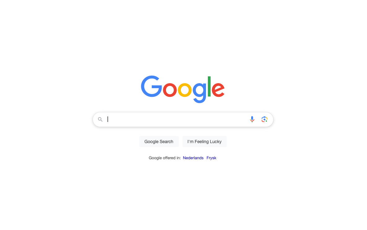 De Google-browser op een computerscherm.