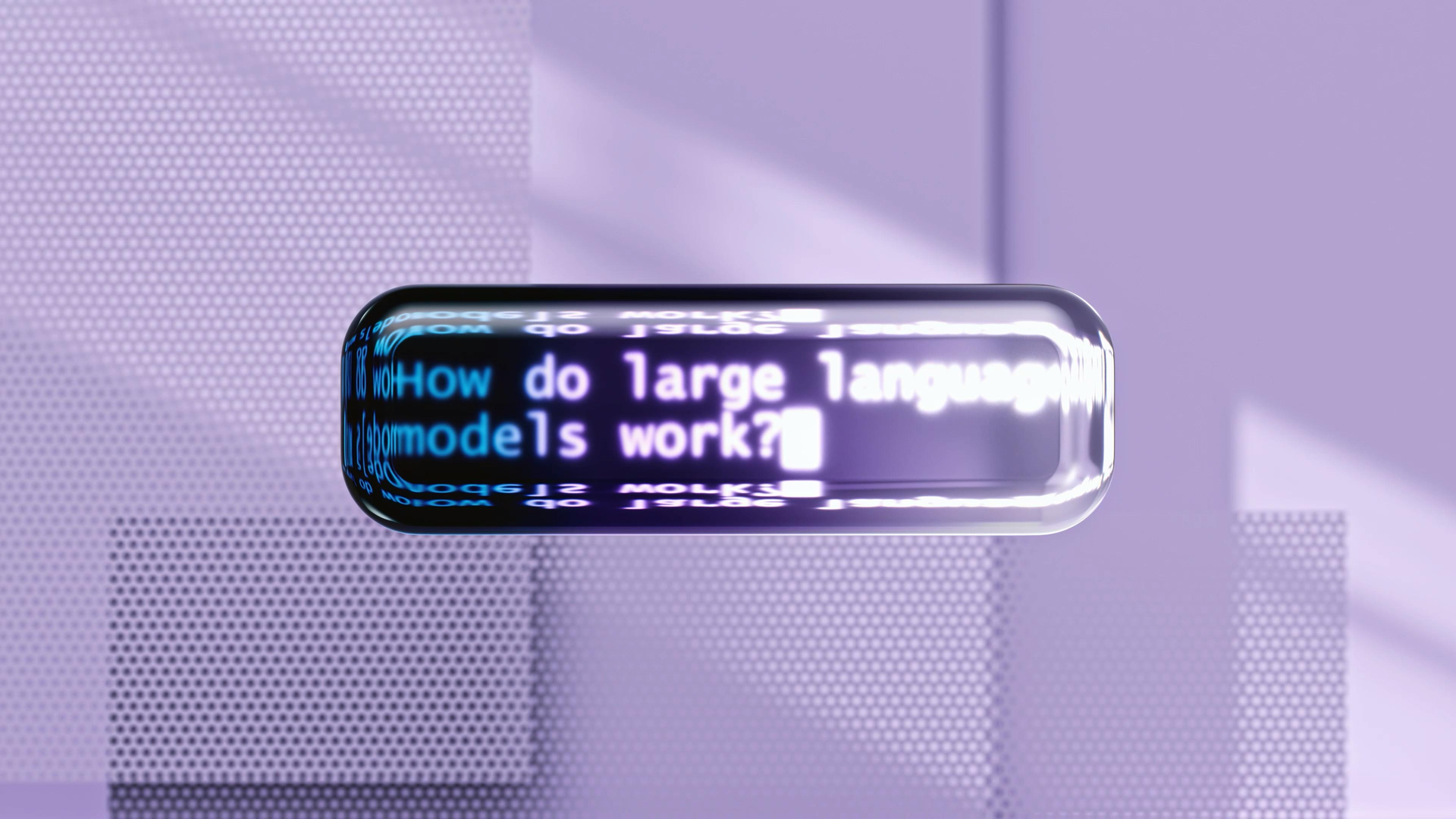 Computercode op een scherm tegen een paarse achtergrond.
