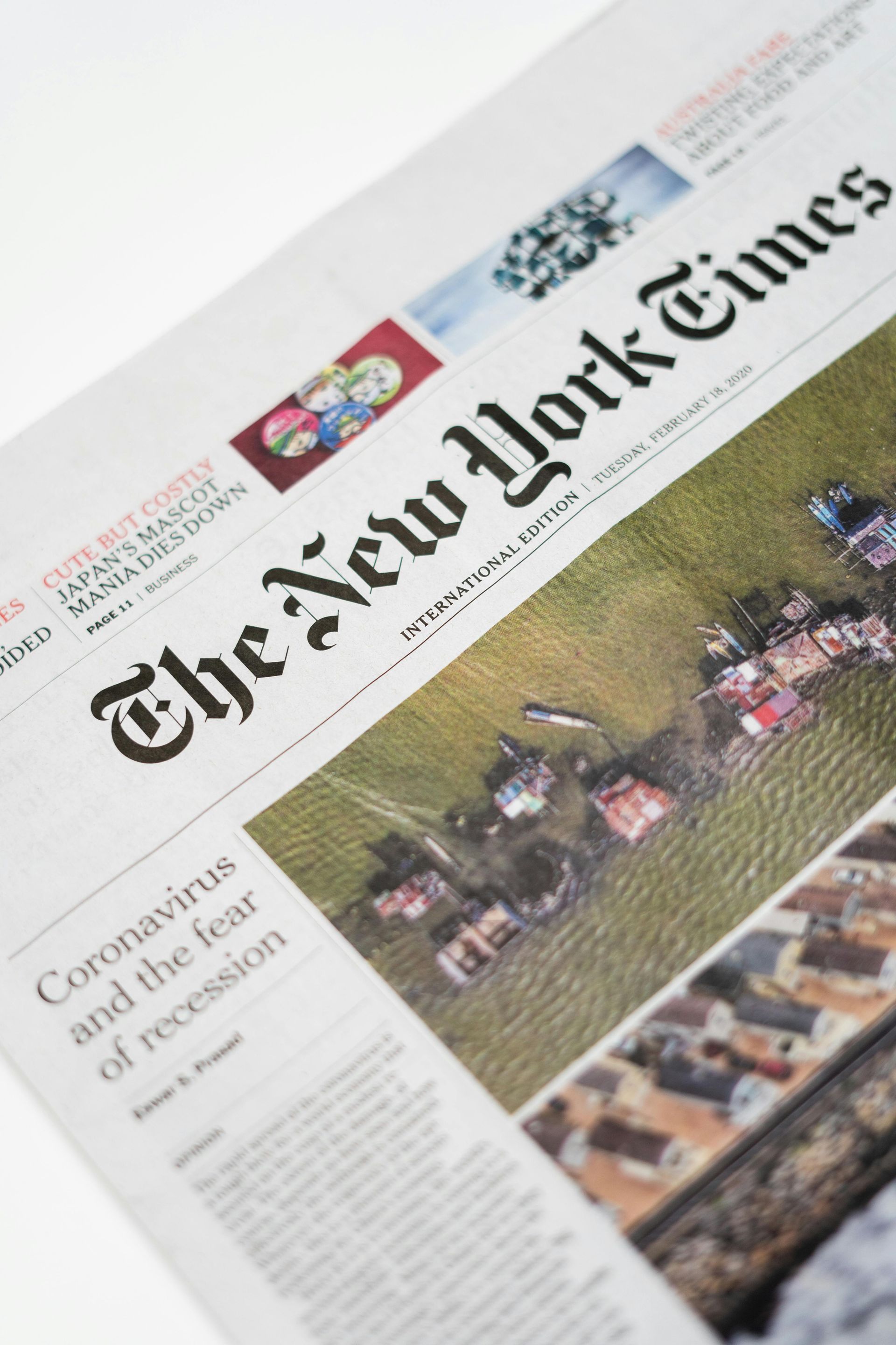 Titelblad van de krant The New York Times.