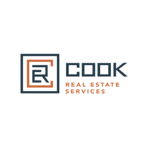 Cook Real Estate Services logo: Blue square around “CR”, “COOK” text, “REAL ESTATE SERVICES” below in orange.