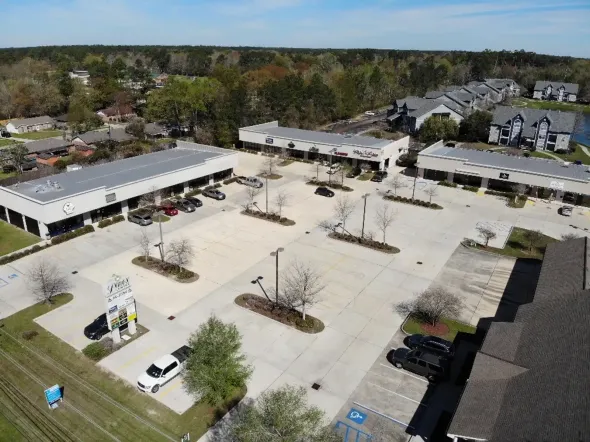 Aerial view of Lenox Centre shopping mall and parking lot