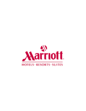 Marriott Hotels logo in maroon, with the word "Marriott" above the words "Hotels · Resorts · Suites".
