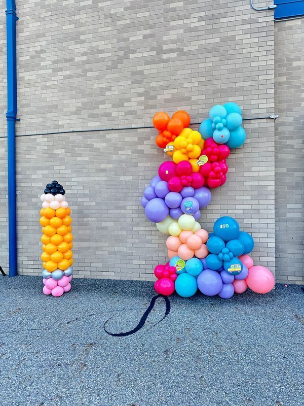 Balloon pencil and letter 