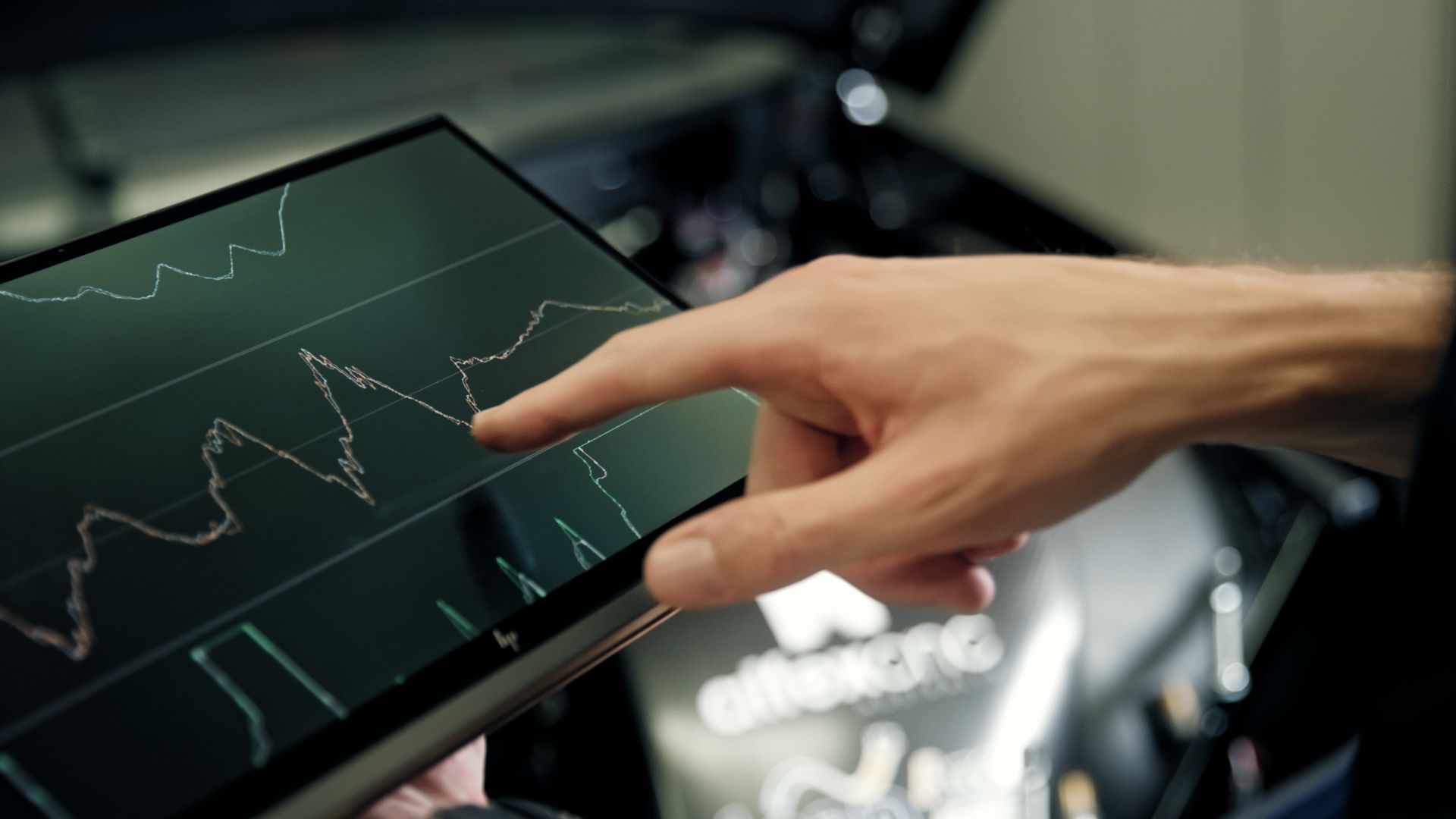 Data on a laptop