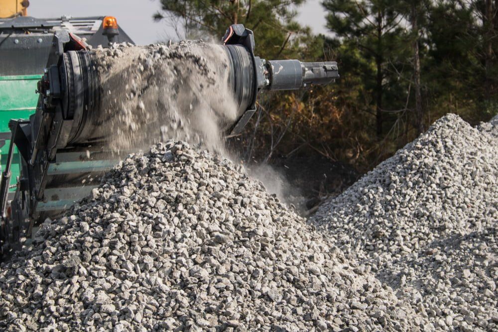 Concrete Crushing Operation On Construction Site — Screening & Crushing in Rockhampton, QLD