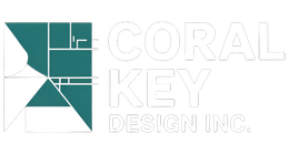 Logo of Coral Key Design Inc. with a teal abstract geometric shape and white text.